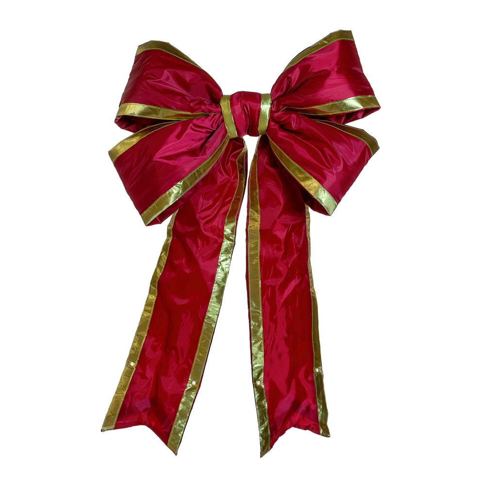 Nylon Red Bow with Gold Trim